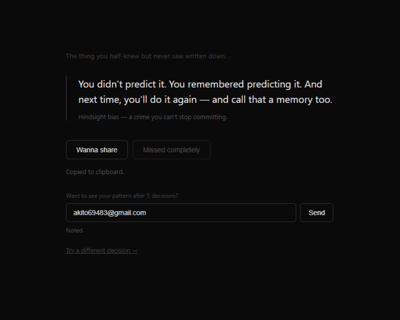 Point this at a decision you regret