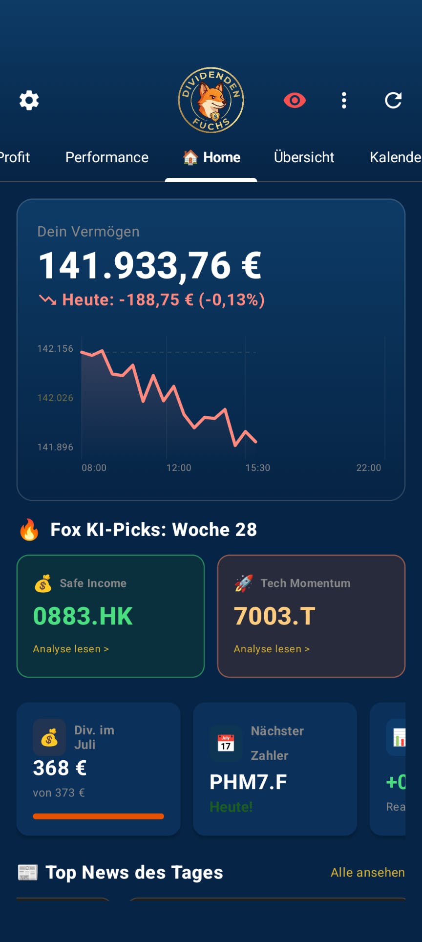 Dividend Fox - your Dividend Tracker