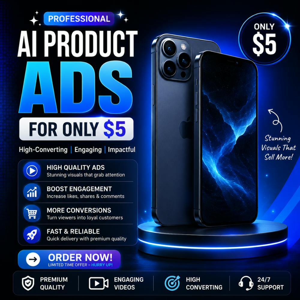 Professional AI Product Ads At $5.