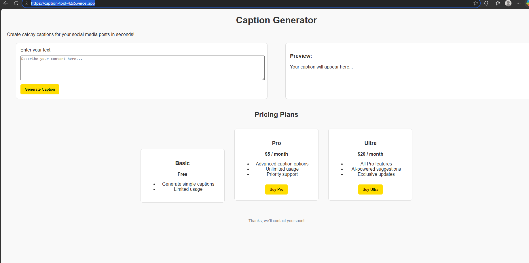 Caption Generator Demo