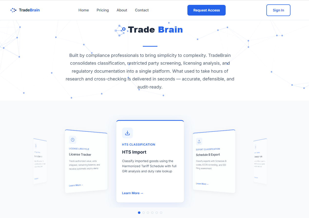 TradeBrain-Intelligent Trade Compliance