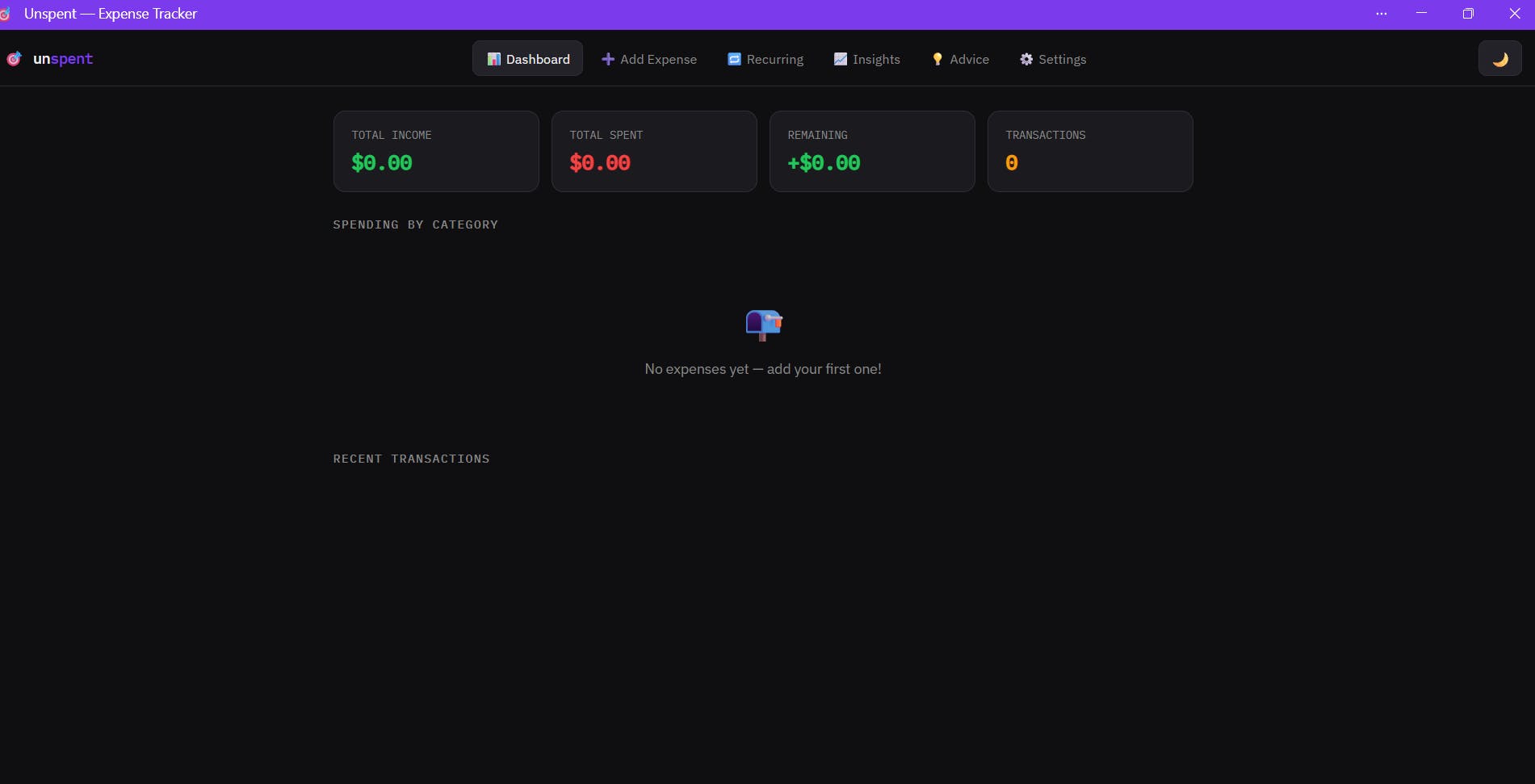 Unspent — Expense Tracker