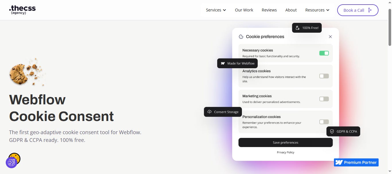 Webflow Cookie Consent Tool