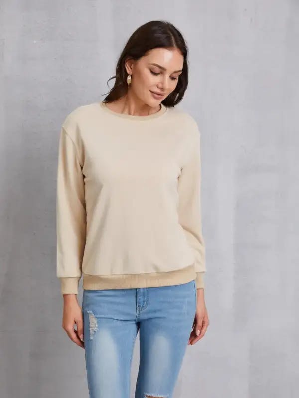 Beige Dropped Shoulder Sweatshirt