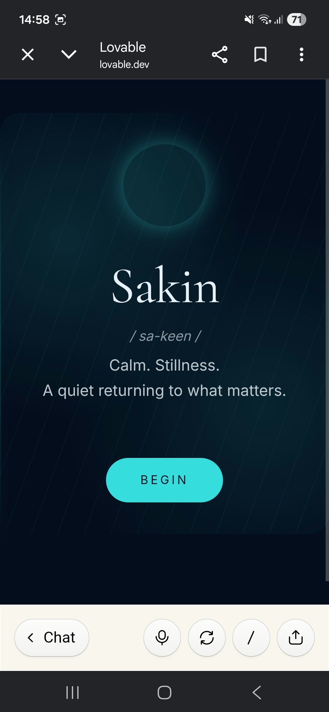 Sakin — A quiet space for presence