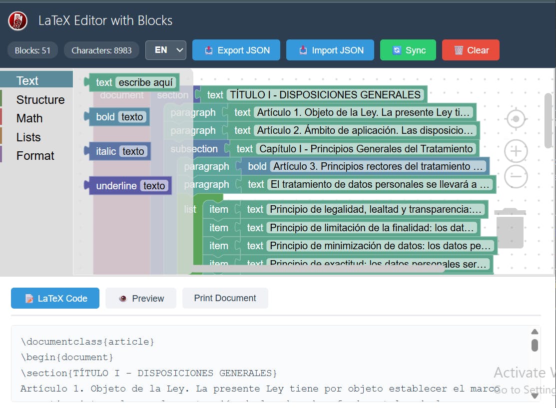 Latex Block Editor