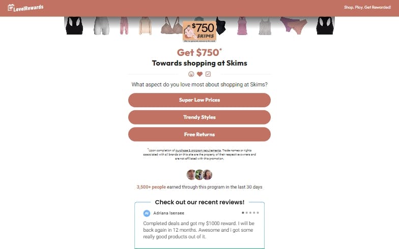 Rewards US - Skims $750 Shopping HOT