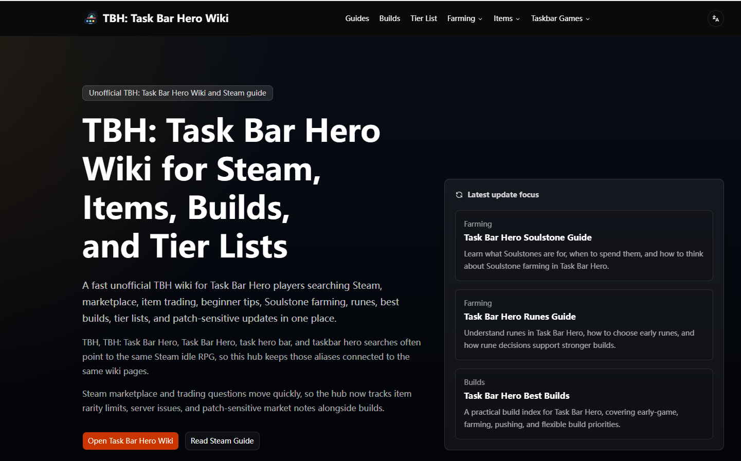 TBH: Task Bar Hero Wiki