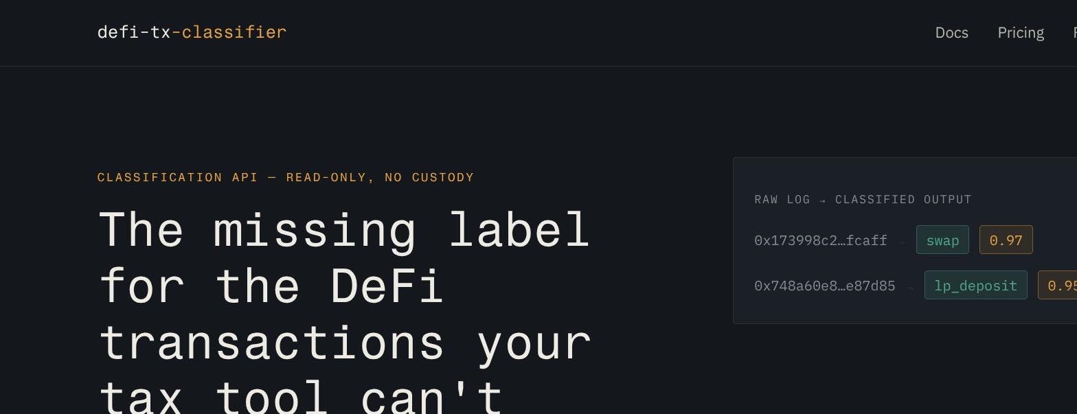 Crypto Tx Classifier API
