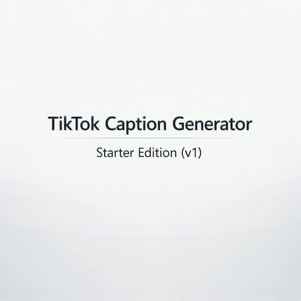 TikTok Caption Generator (v1)