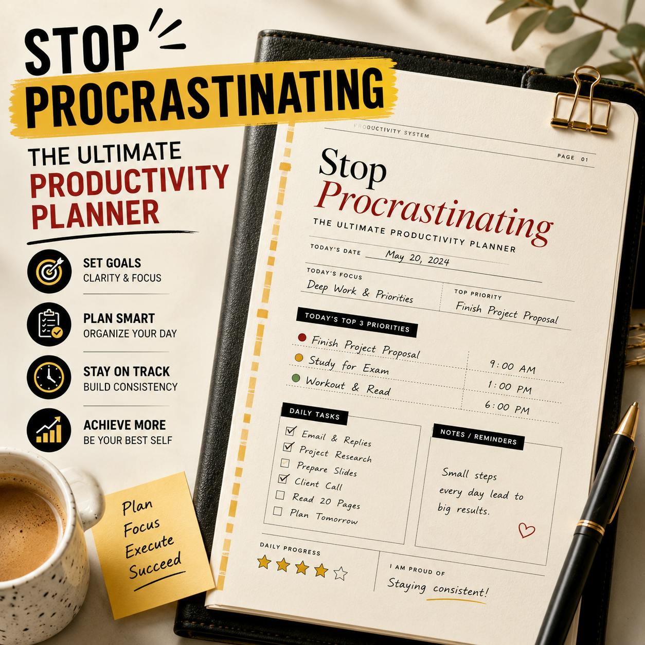 Stop Procrastinating | Notion Planner