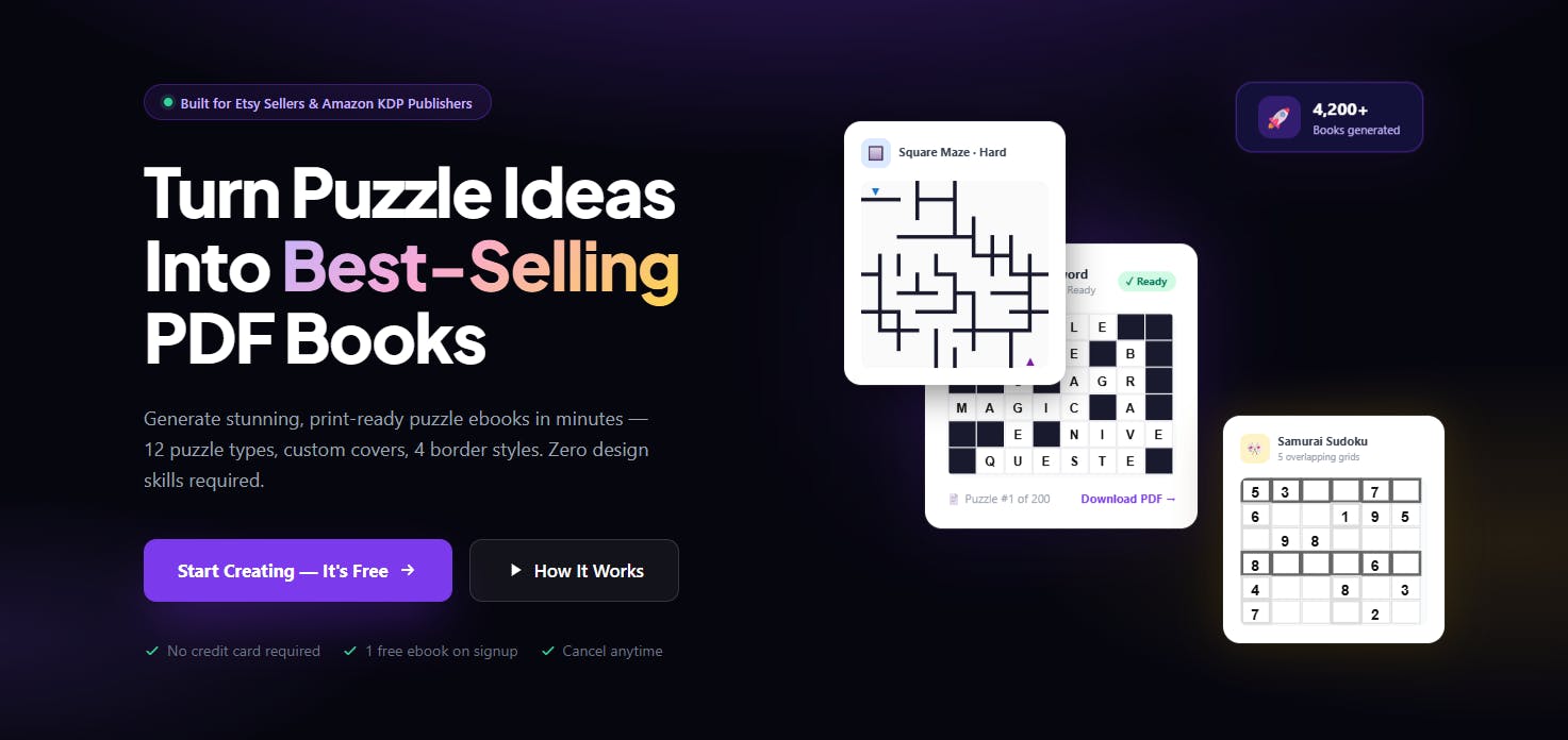 Puzzle Book Generator for Etsy & KDP