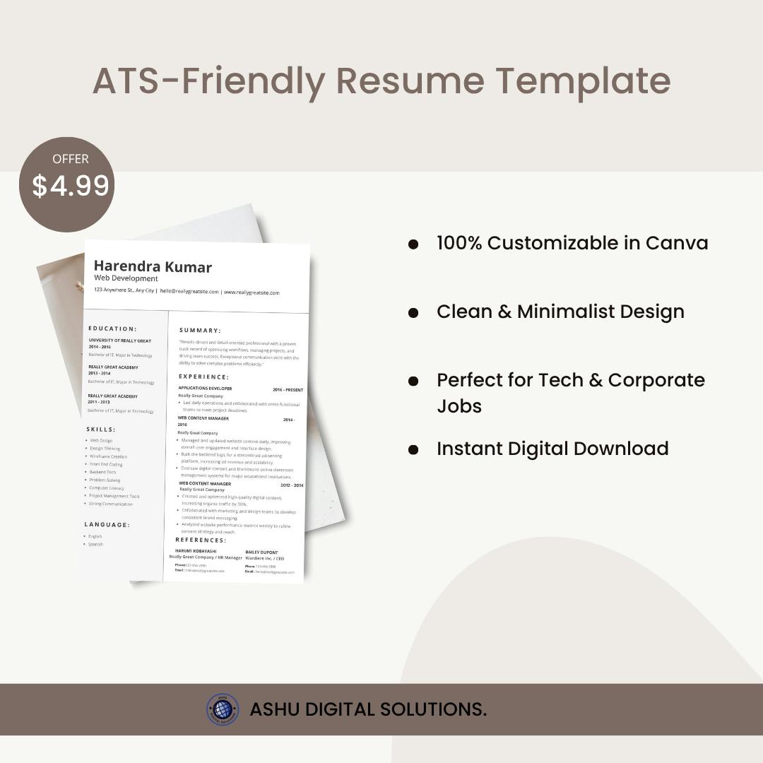 Minimalist ATS Resume Template