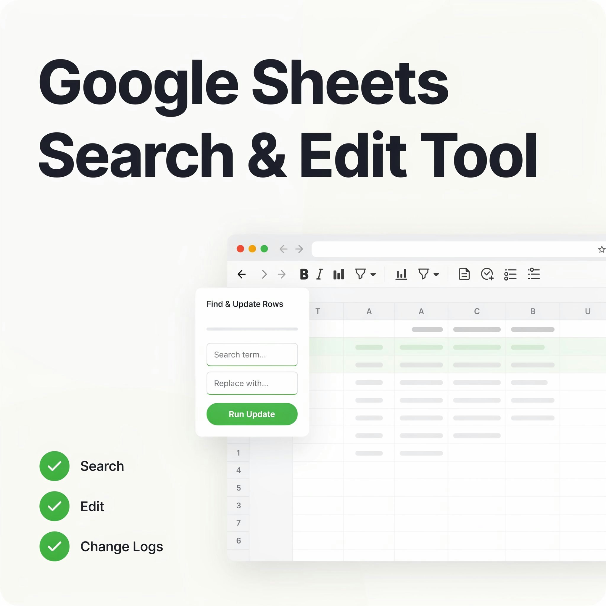 Google Sheets Search & Edit Tool