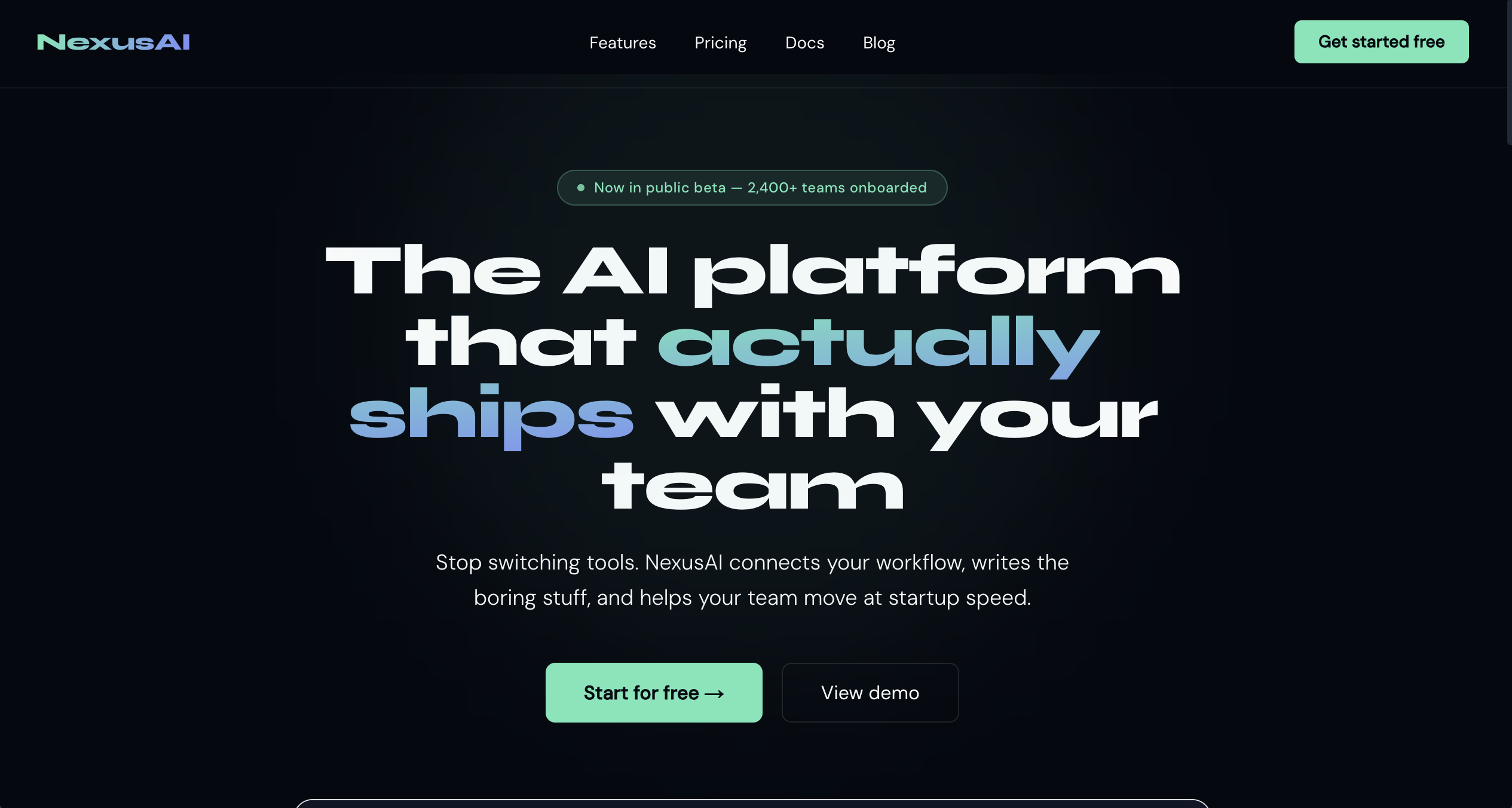 NexusAI SaaS Landing Page Template