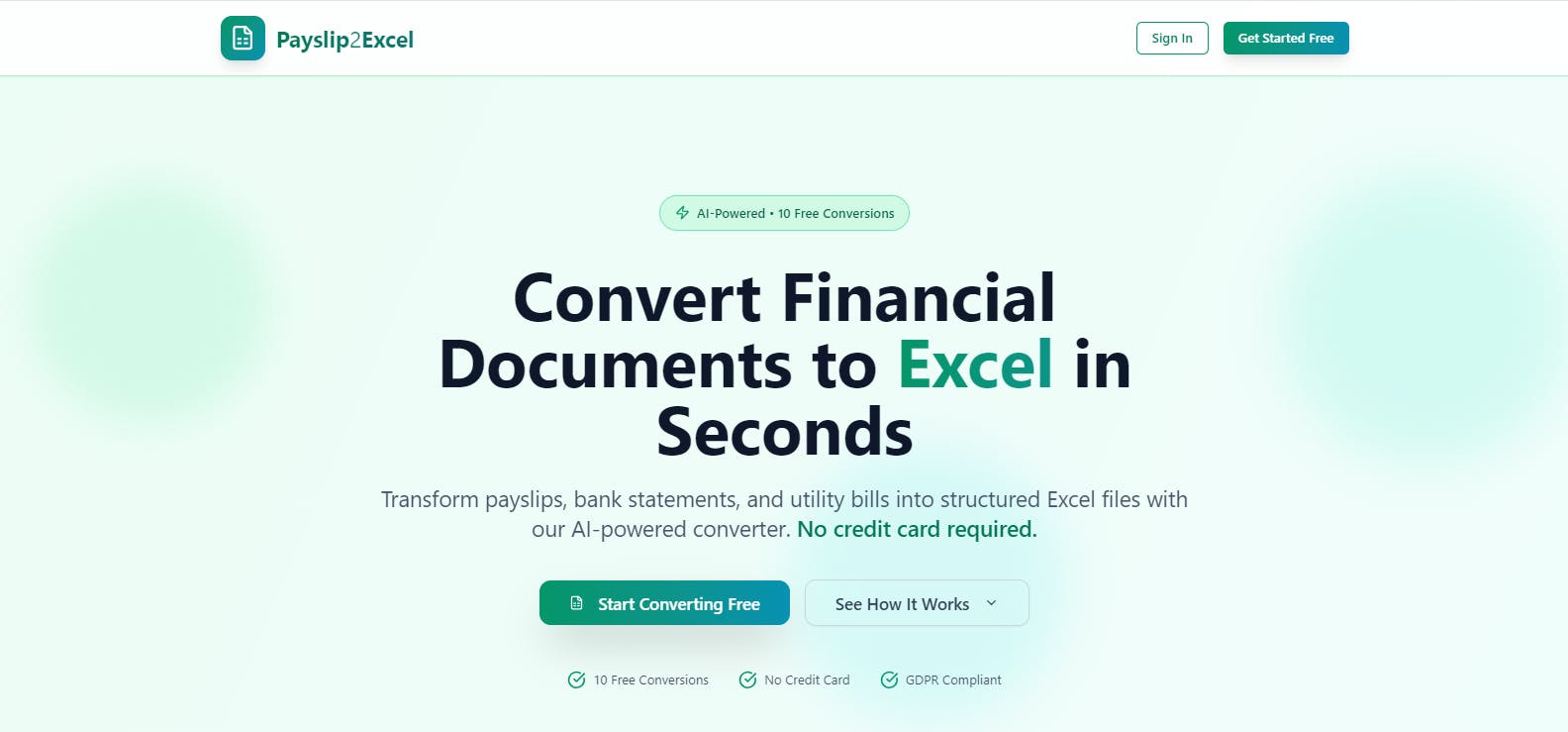 Payslip2Excel screenshot