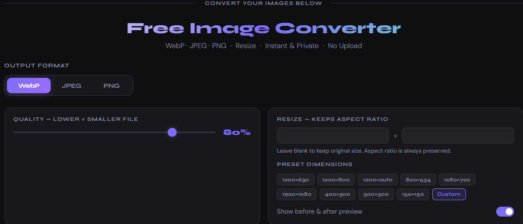 Free Image to Webp converter