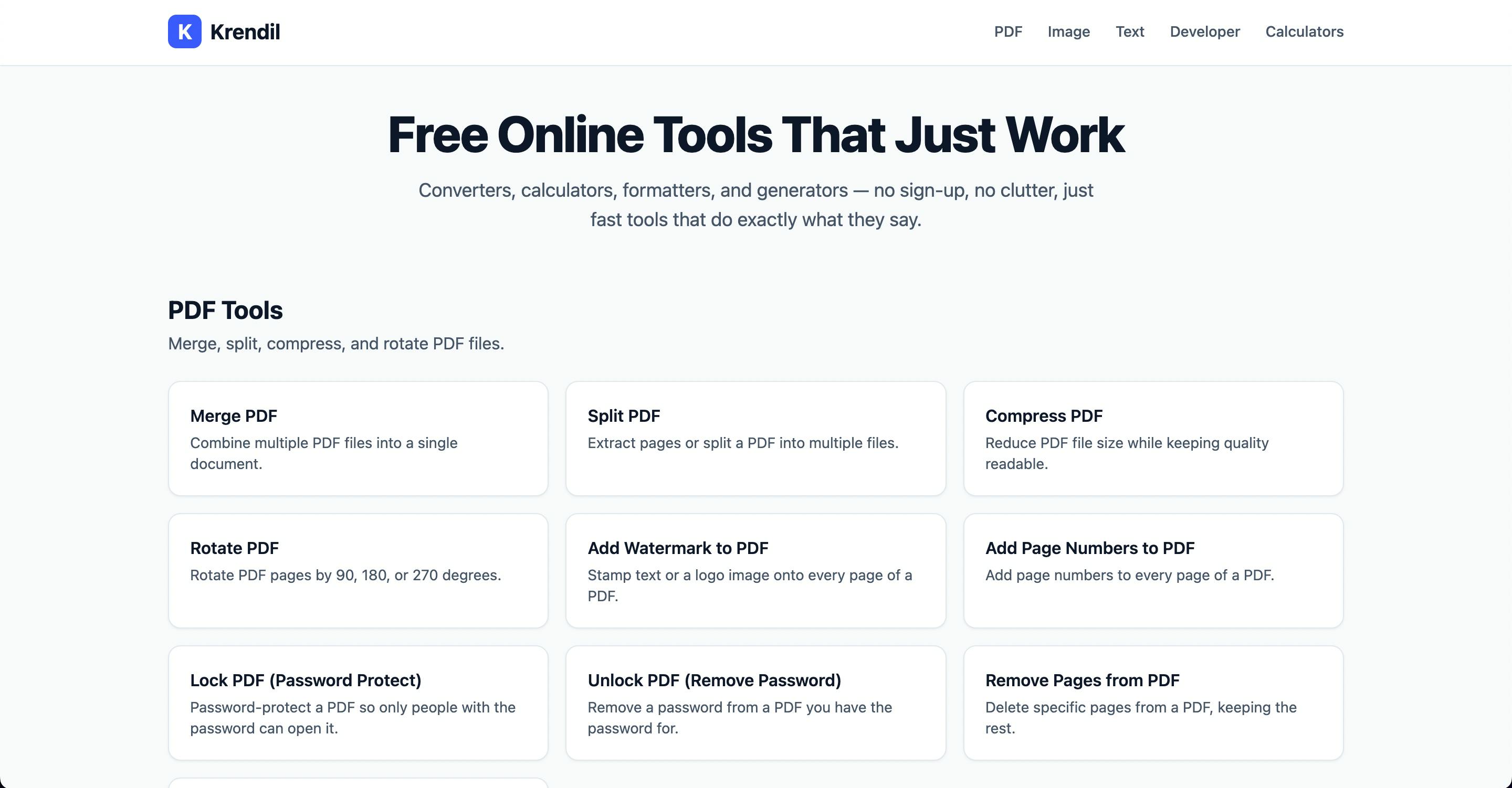 Krendil — Free Online Tools