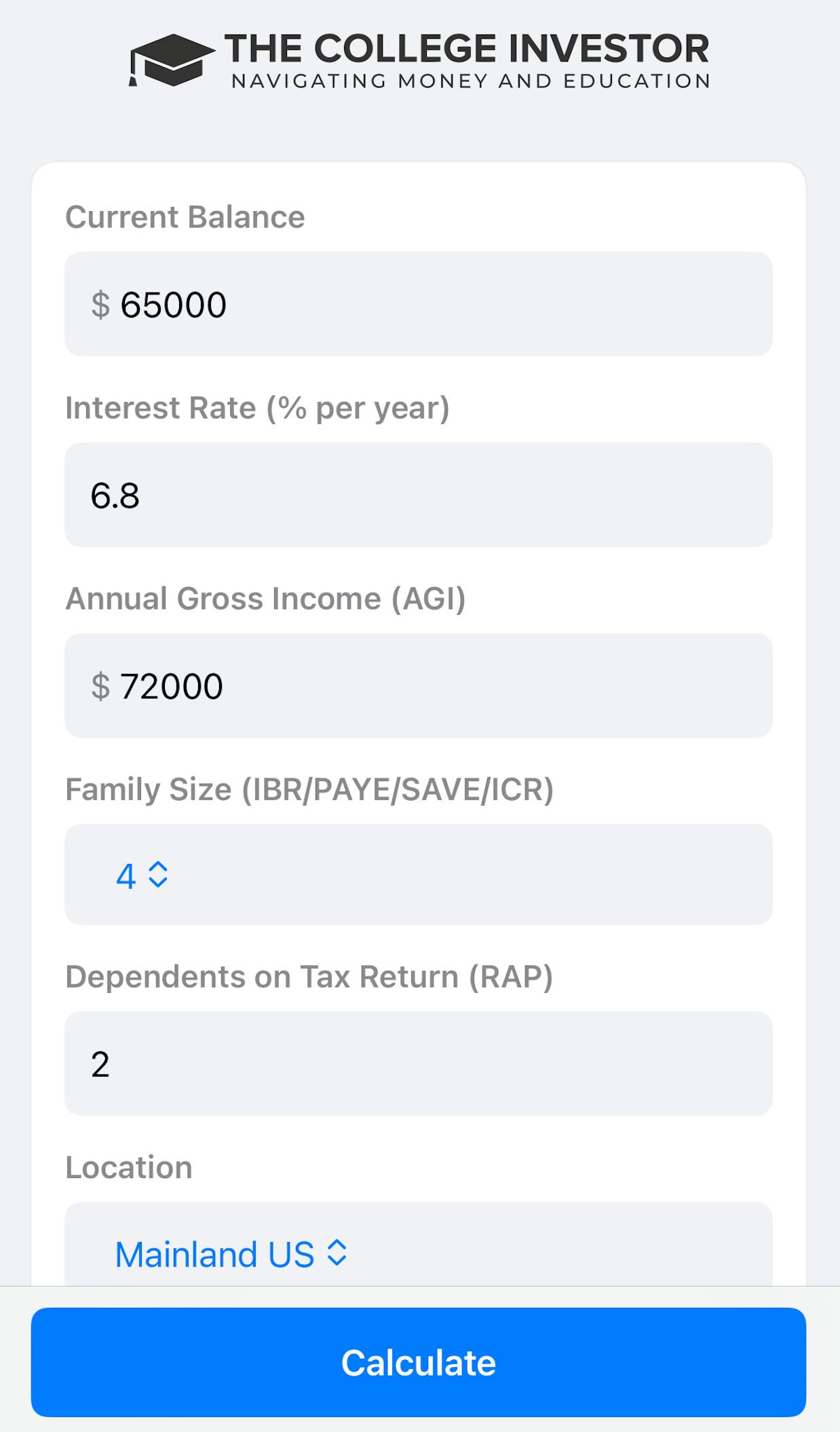Student Loan Calculator by TCI