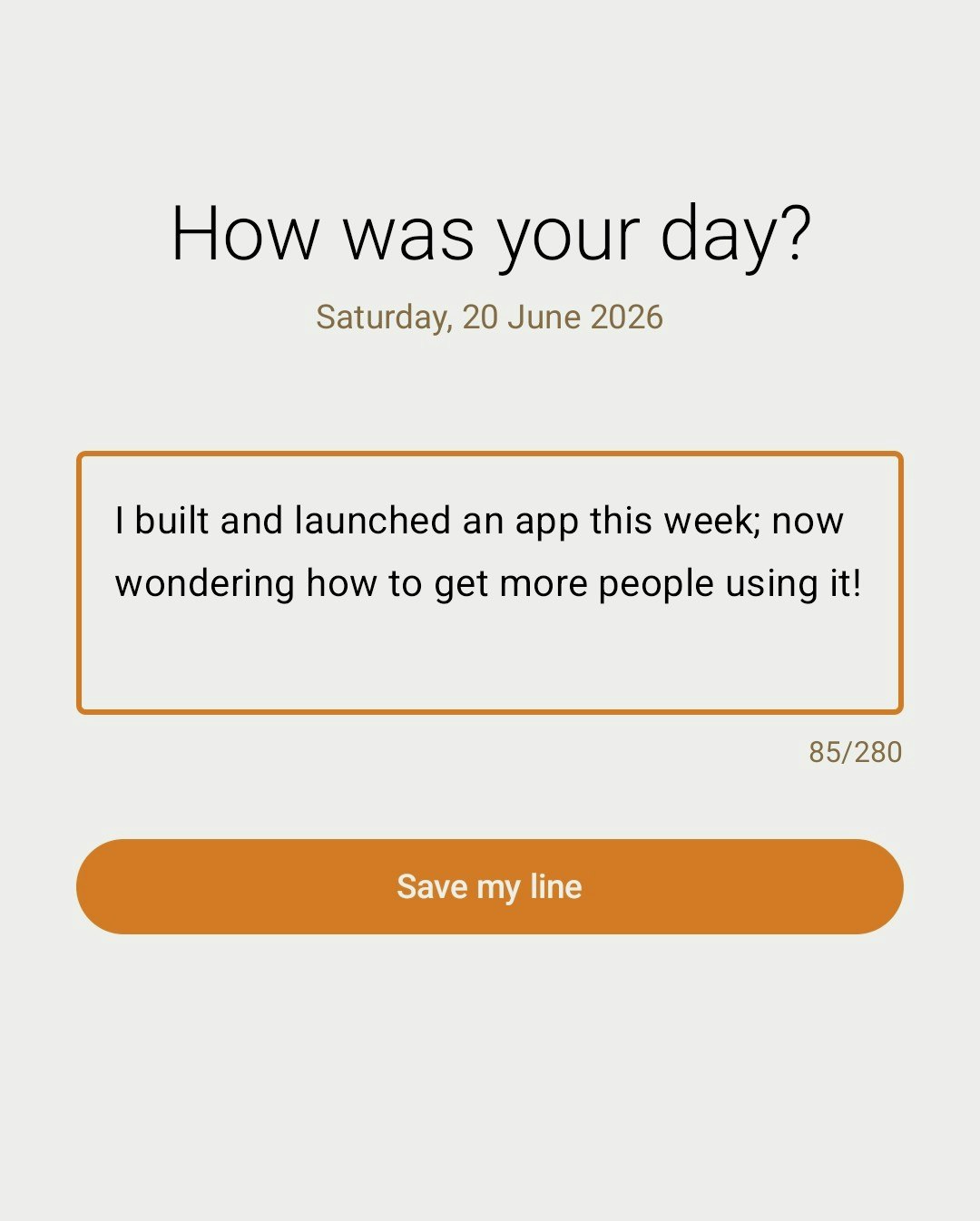 One Line, One Day
