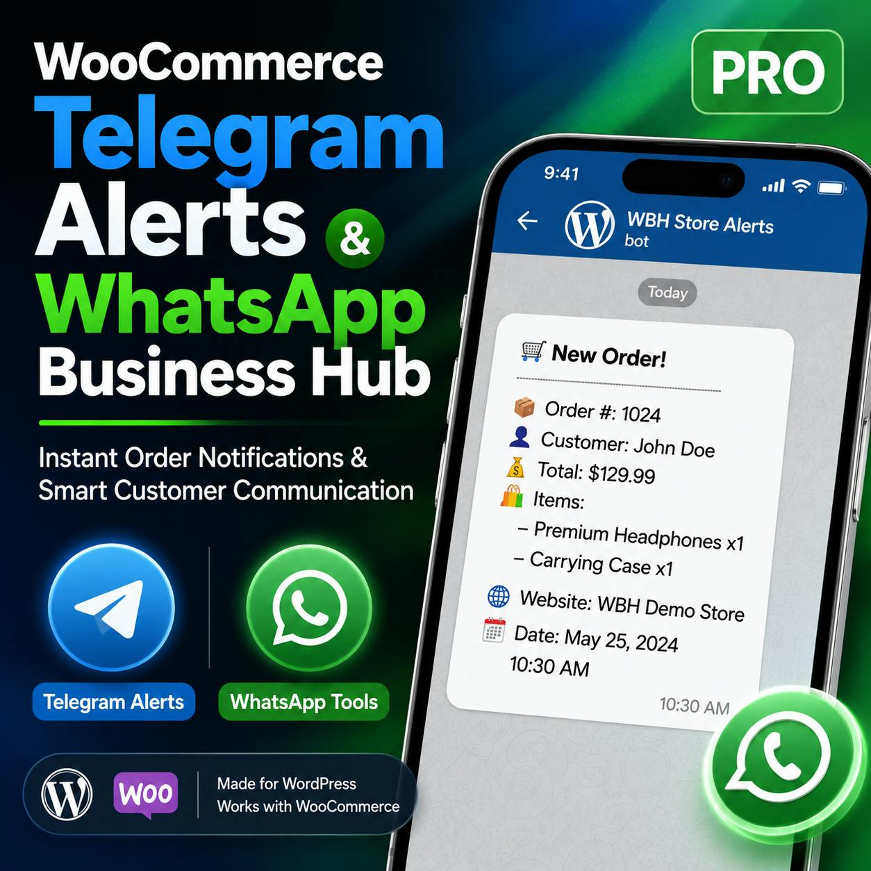 WooCommerce WhatsApp & Telegram Hub