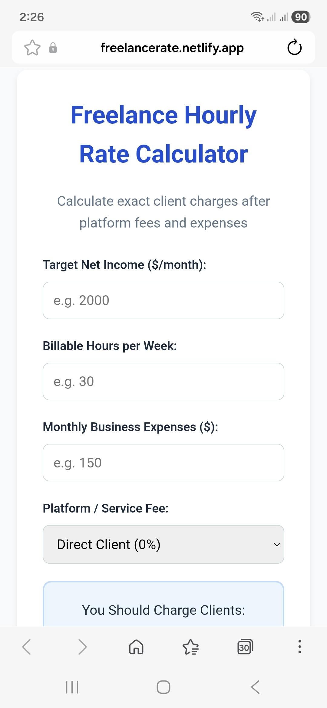 Freelance Rate Calculator