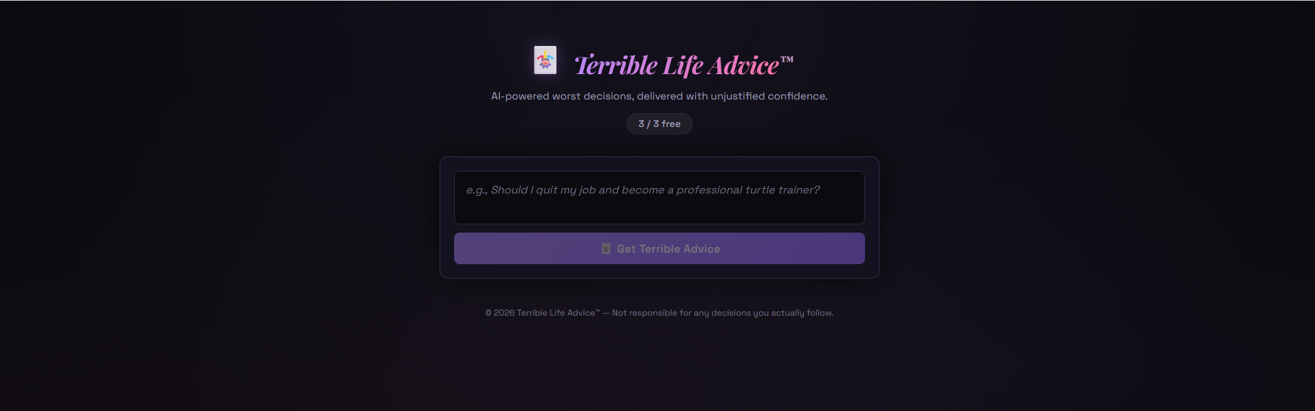 Terrible Life Advice