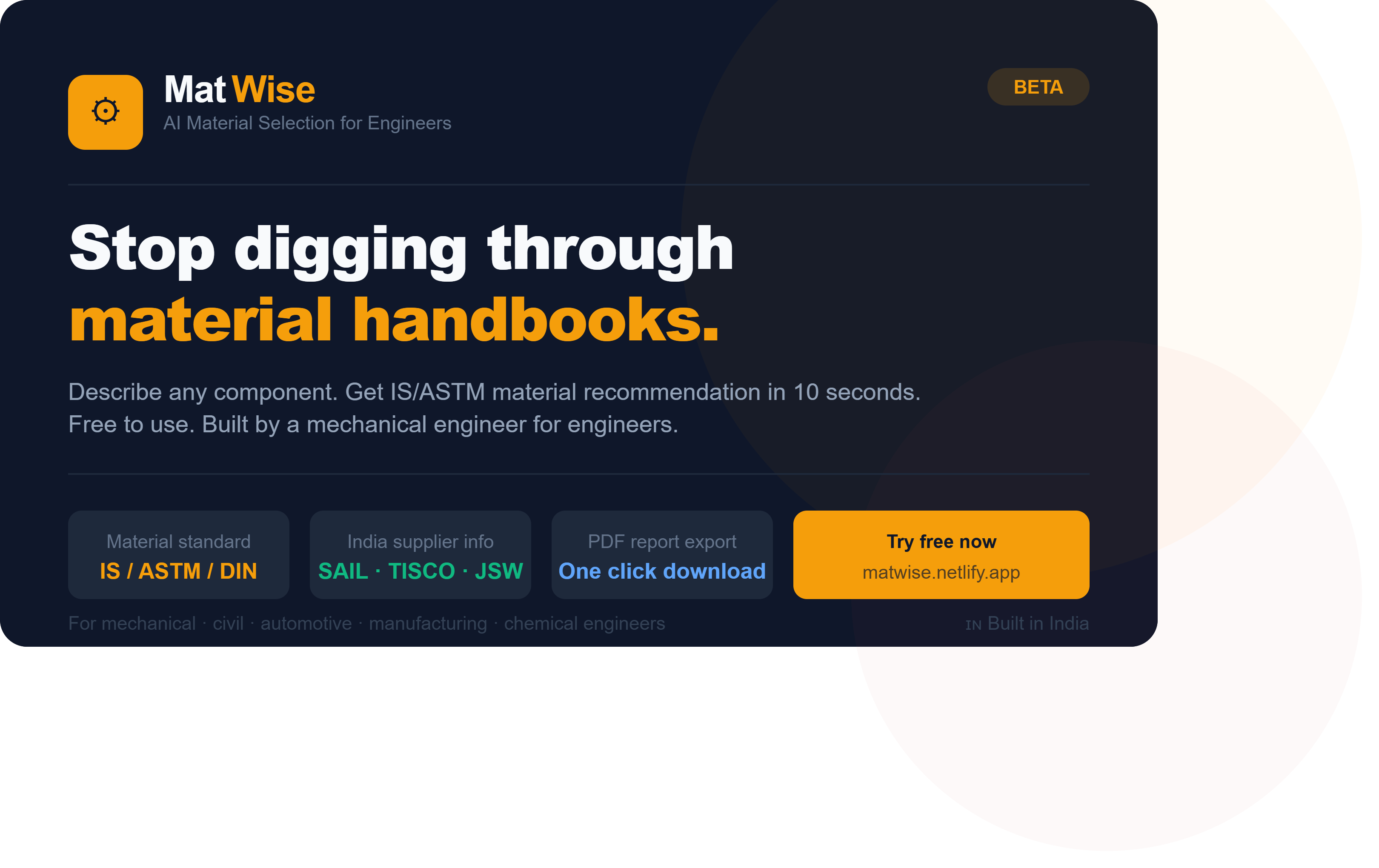 MatWise screenshot