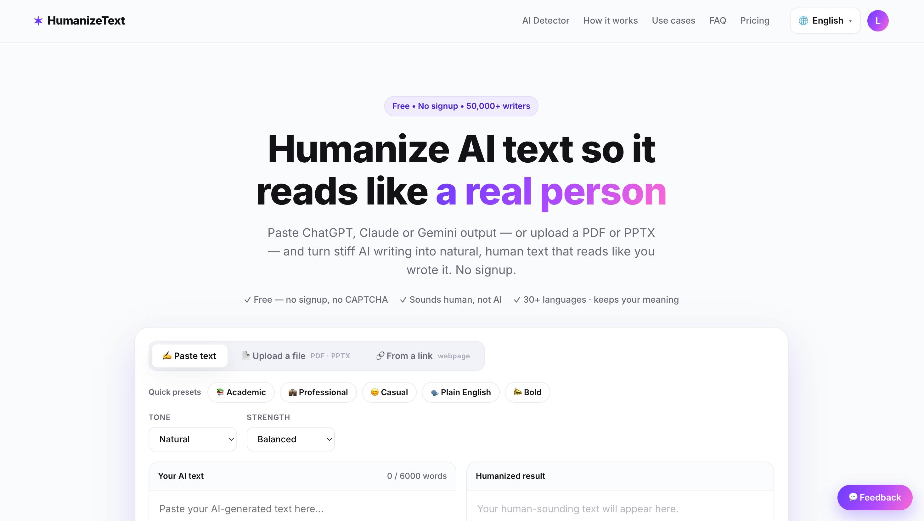 HumanizeText screenshot