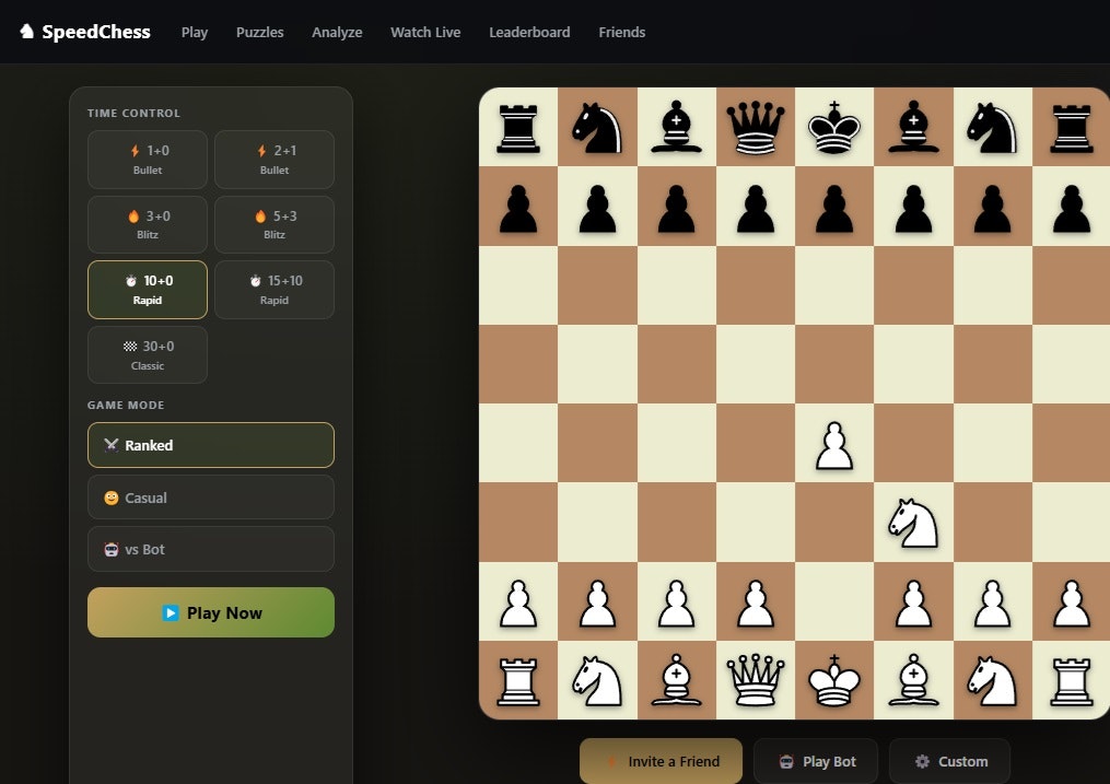 SpeedChess: Play & Analyze