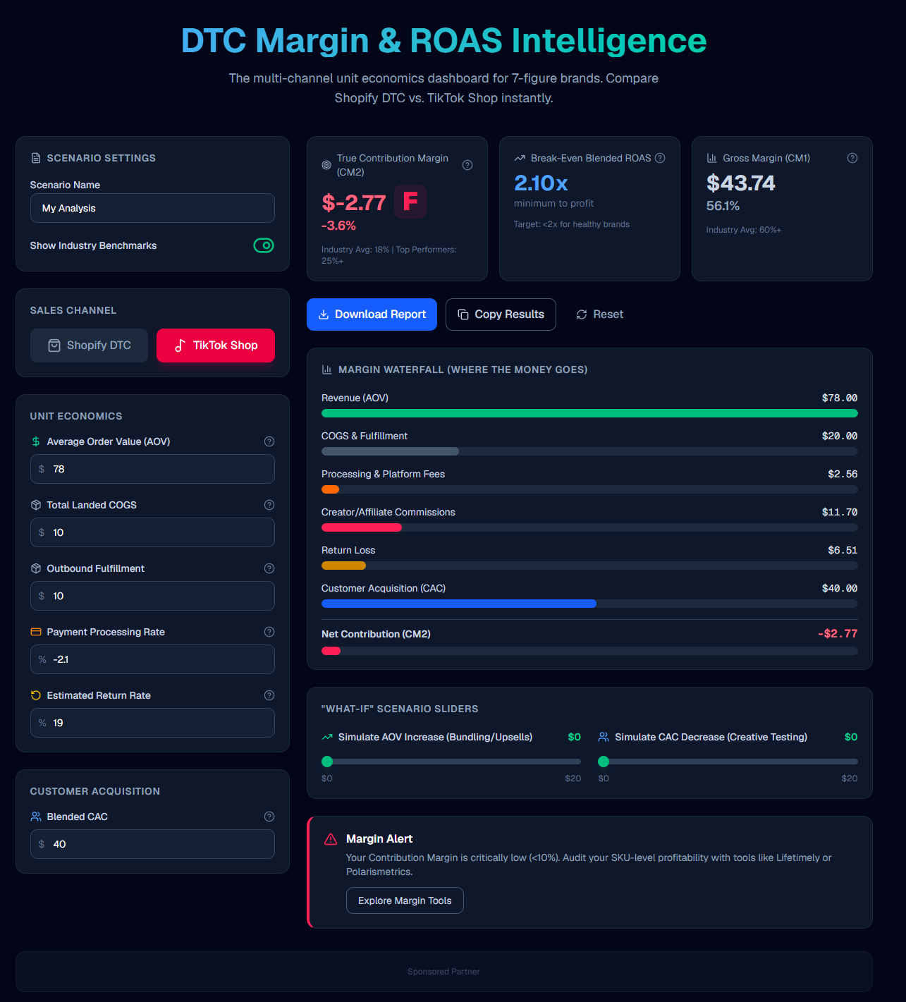 DTC Margin Calculator
