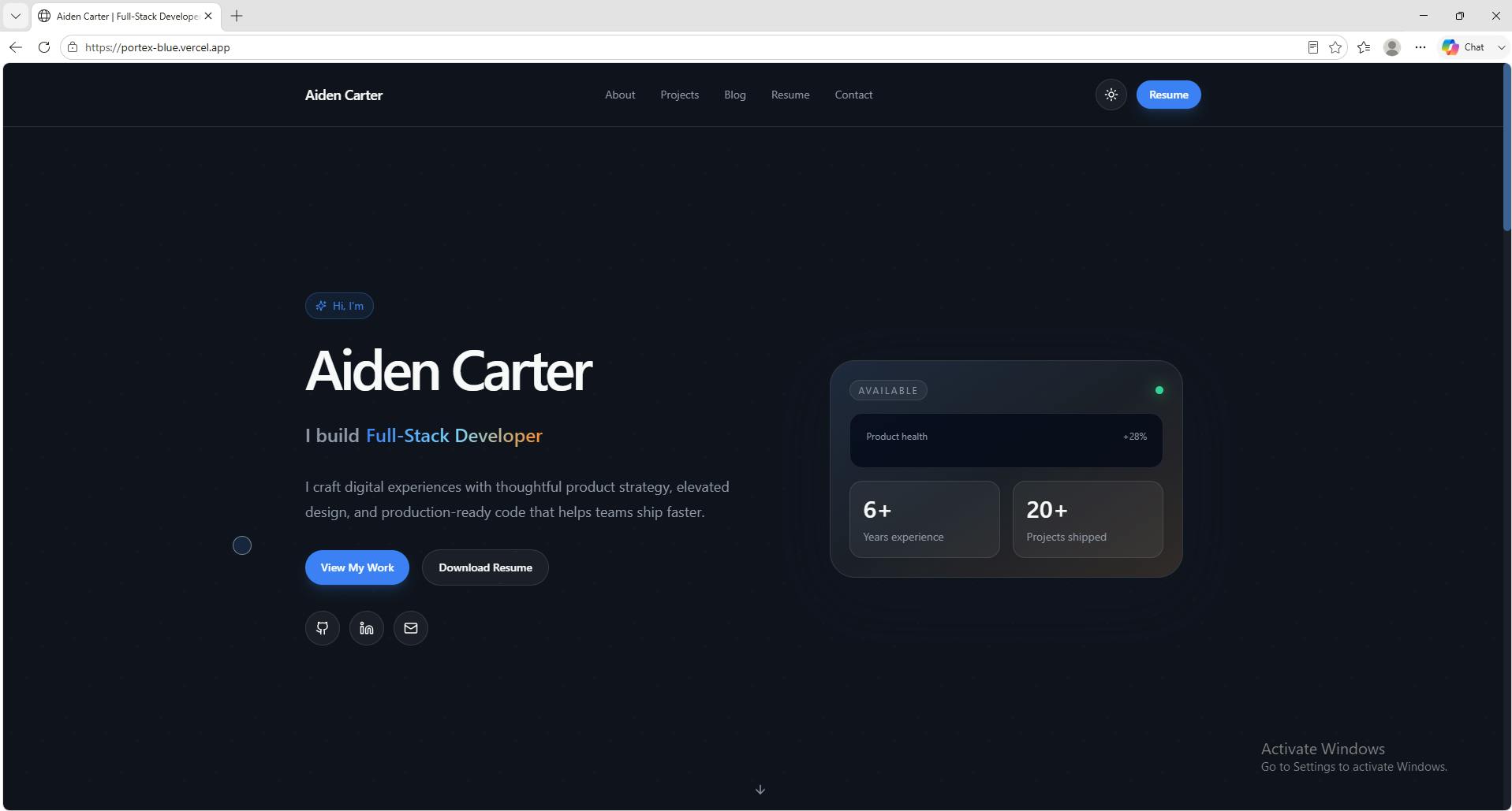 Premium Developer Portfolio Template