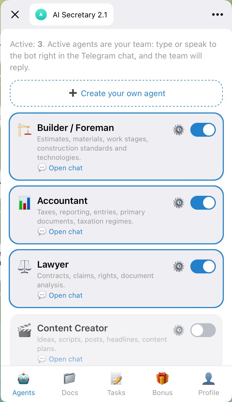 AI Secretary (Telegram Bot)