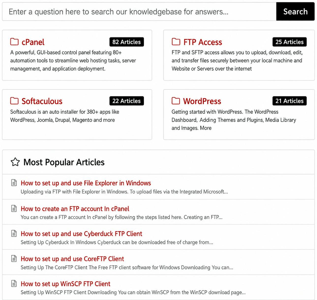 Knowledge Base Articles - cPanel Support