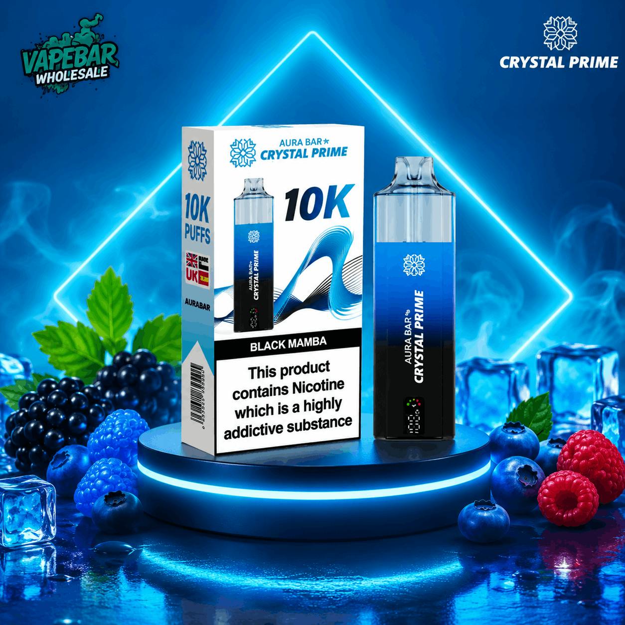 Crystal Prime Aura 10000 Puffs Box of 5
