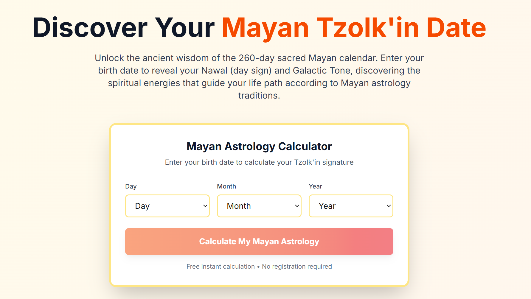Mayan Astrology Calculator