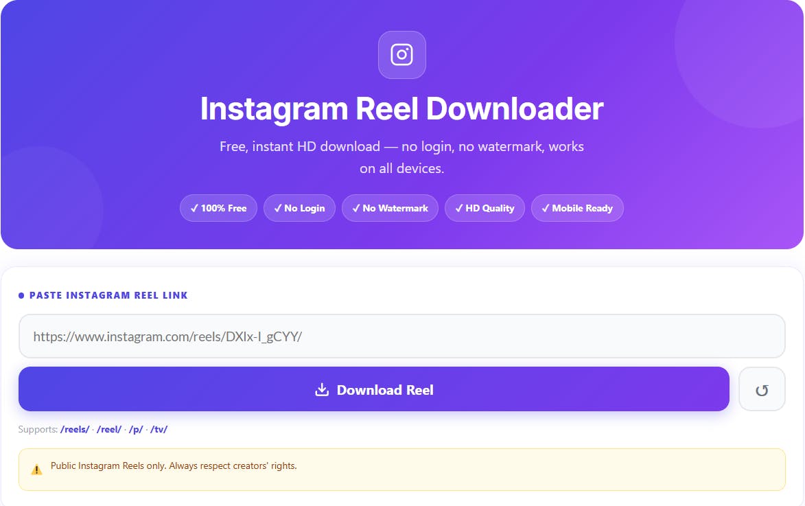 Calcxi Reels Downloader